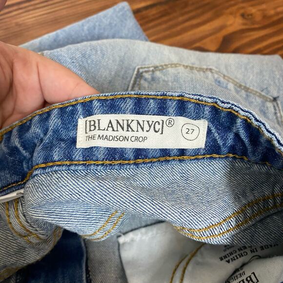 Blank NYC Women's Madison Crop Distressed Jeans High Rise Size 27 - Picture 5 of 11